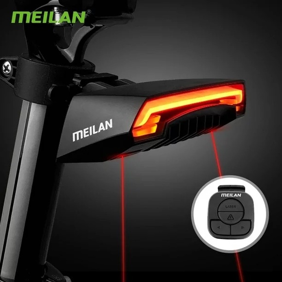 Meilan X5 Bicycle Light Remote Wireless Light Turn Signal LED Beam USB Charge - Picture 6 of 6